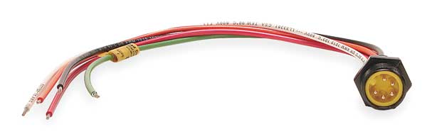 External Thread Receptacle, 5, Male, 16 AWG