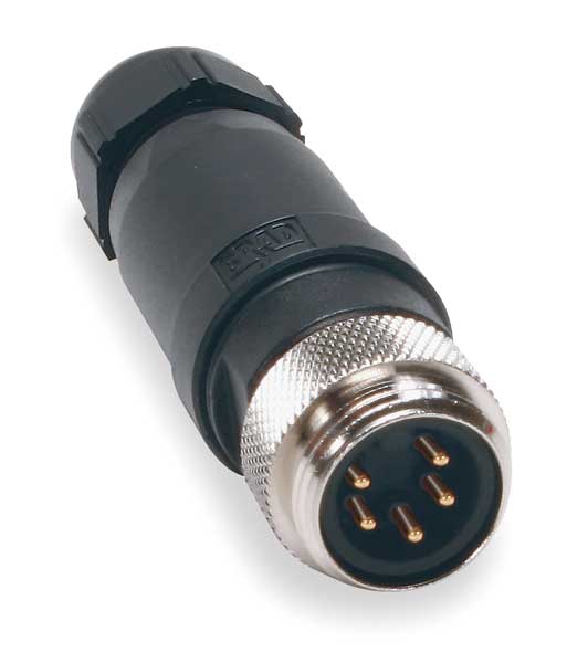 External Thread Connector, 5, Male, 16 AWG