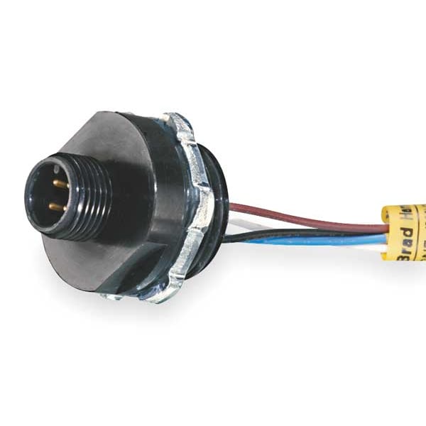 External Thread Receptacle, 4, Male, 22 AWG