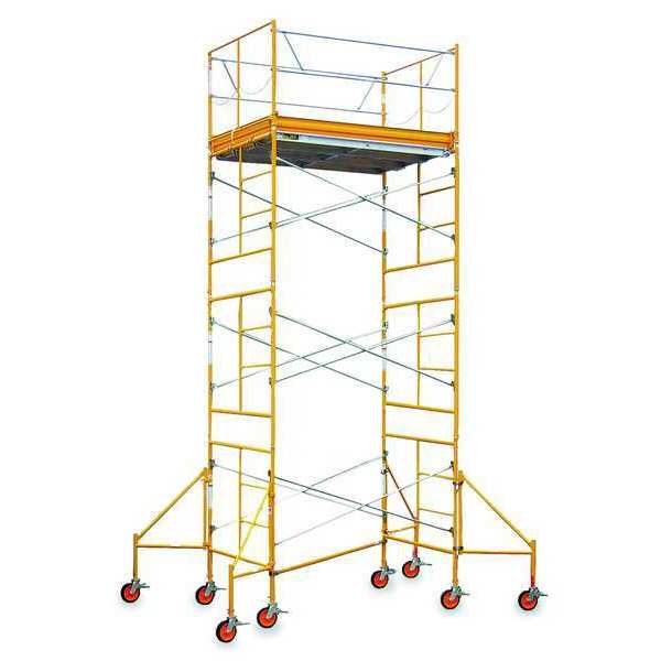 Scaffold Tower, Steel/Aluminum/Wood, 2,000 lb Load Capacity, 2 to 21 ft Platform Height