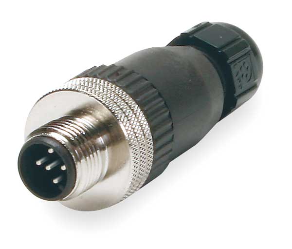 External Thread Connector, 5, Male, 18 AWG