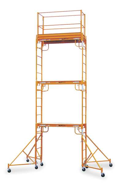 Scaffold Tower, Steel, 1,000 lb Load Capacity, 2 to 17 ft Platform Height