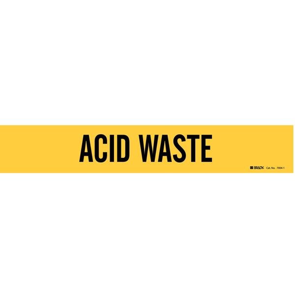 Pipe Marker, Acid Waste, Y, 2-1/2to7-7/8 In