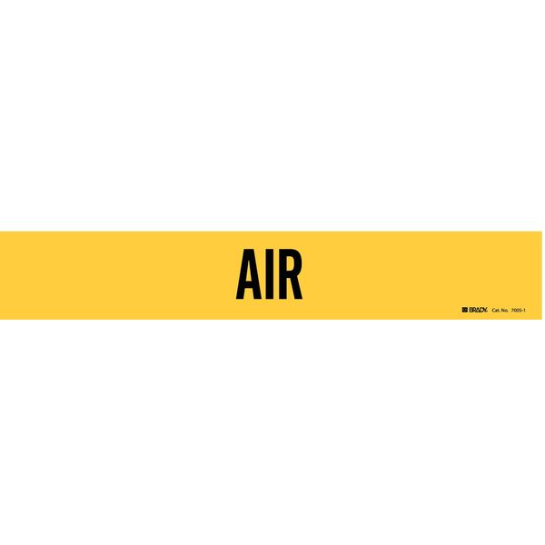 Pipe Marker, Air, Yellow, 2-1/2 to 7-7/8 In