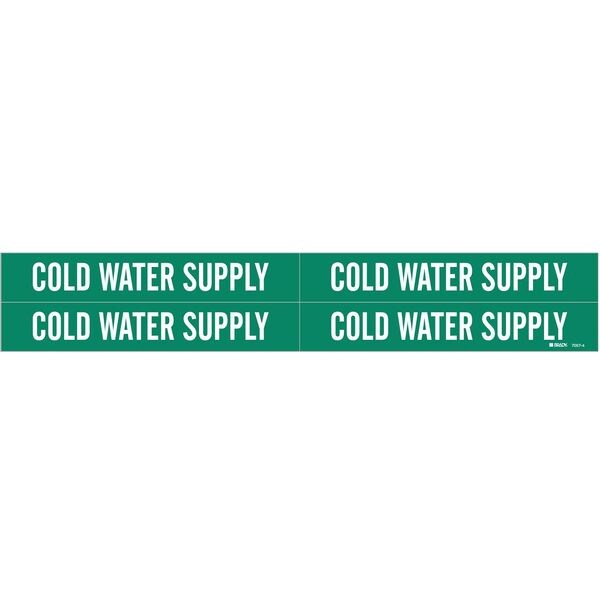 Pipe Mrkr, Cold Water Supply, 3/4to2-3/8In