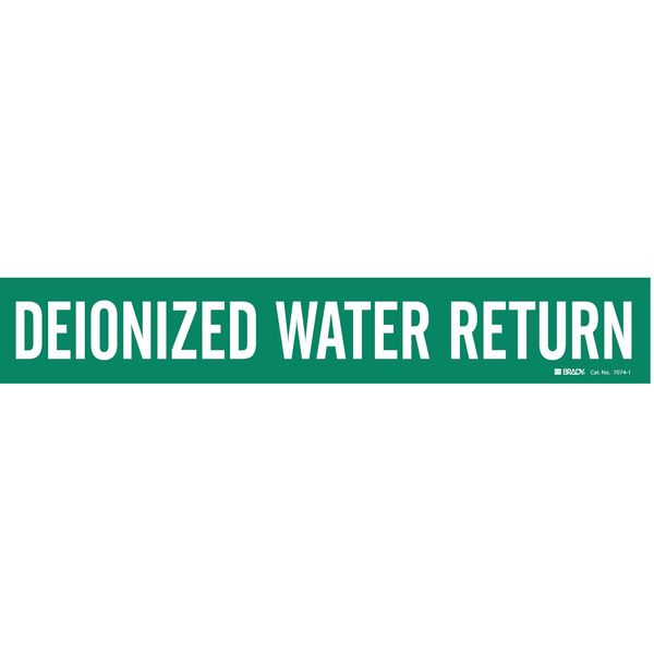 Pipe Marker, Deionized Water Return, Green, 7074-1