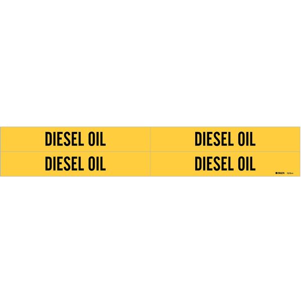 Pipe Marker, Diesel Oil, Y, 3/4 to2-3/8 In