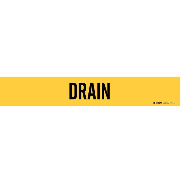 Pipe Marker, Drain, Yel, 2-1/2 to 7-7/8 In, 7091-1