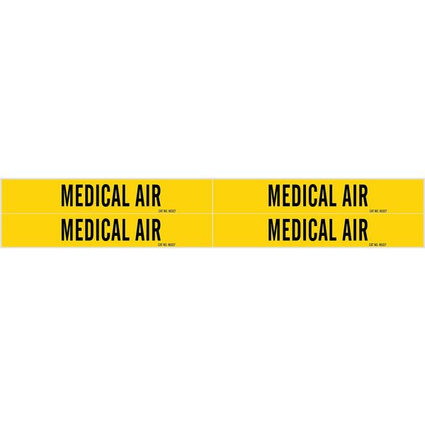Pipe Marker, Medical Air, Y, 3/4 to2-3/8 In
