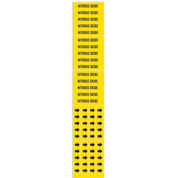 Pipe Marker, Nitrous Oxide, Y, to 3/4 In