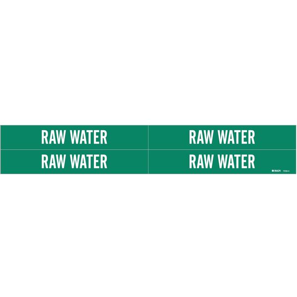 Pipe Marker, Raw Water, Grn, 3/4 to2-3/8 In