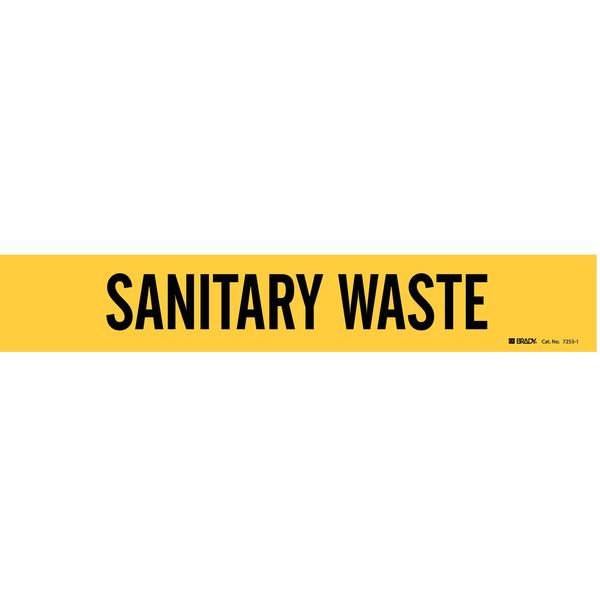 Pipe Mrkr, Sanitary Waste, 2-1/2to7-7/8 In