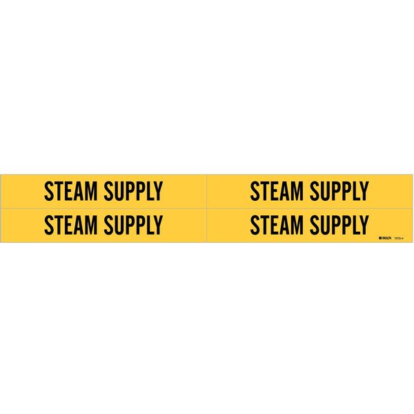 Pipe Marker, Steam Supply, Y, 3/4to2-3/8 In