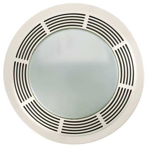 Ceiling Bathroom Fan, 100 cfm cfm, 4 in Duct Dia., 120V AC, Yes
