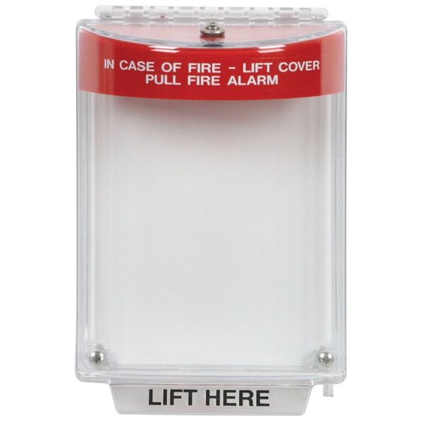 Pull Station Guard, Polycarbonate, Flush Mount, 5 1/2 in Width, 2 5/8 in Depth, Red