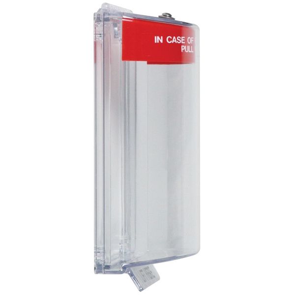 Pull Station Guard, Polycarbonate, Flush Mount, 5 1/2 in Width, 2 5/8 in Depth, Red
