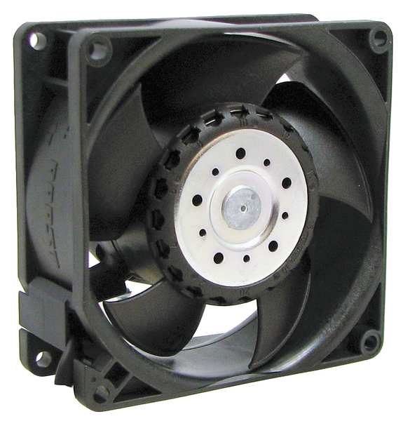 Axial Fan, Square, 115/230V AC, 1 Phase, 86 cfm, 3 5/8 in W.