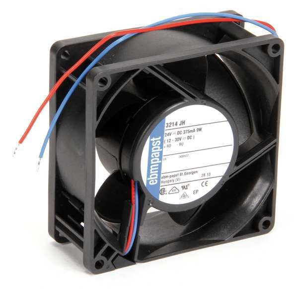 Axial Fan, Square, 24V DC, 86 cfm, 3 5/8 in W.