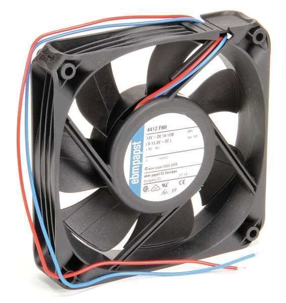 Axial Fan, Square, 12V DC, 132 cfm, 4 11/16 in W.