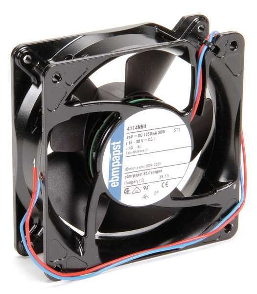 Axial Fan, Square, 24V DC, 209 cfm, 4 2/3 in W.