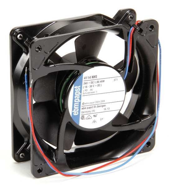 Axial Fan, Square, 24V DC, 230 cfm, 4 11/16 in W.