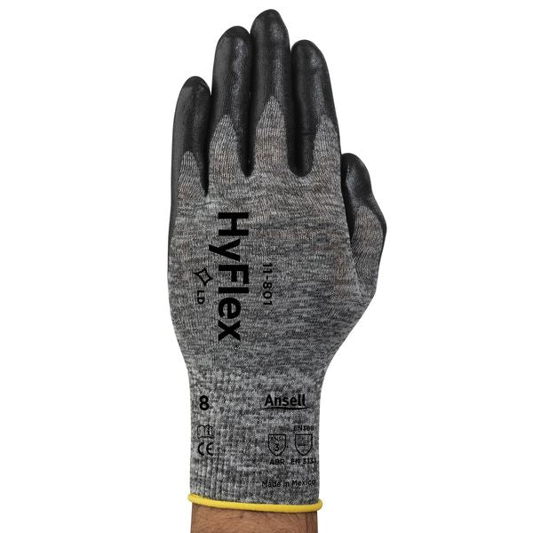 Foam Nitrile Coated Gloves, Palm Coverage, Black, XS, PR