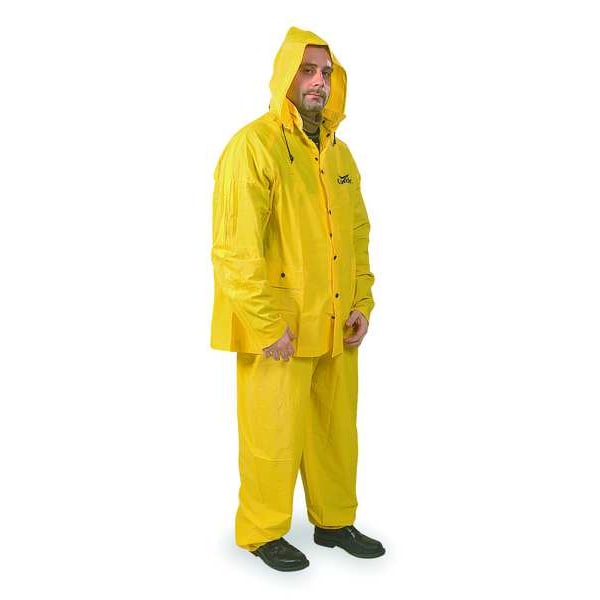 3 Piece Rainsuit w/Detachable Hood, Yellow, S