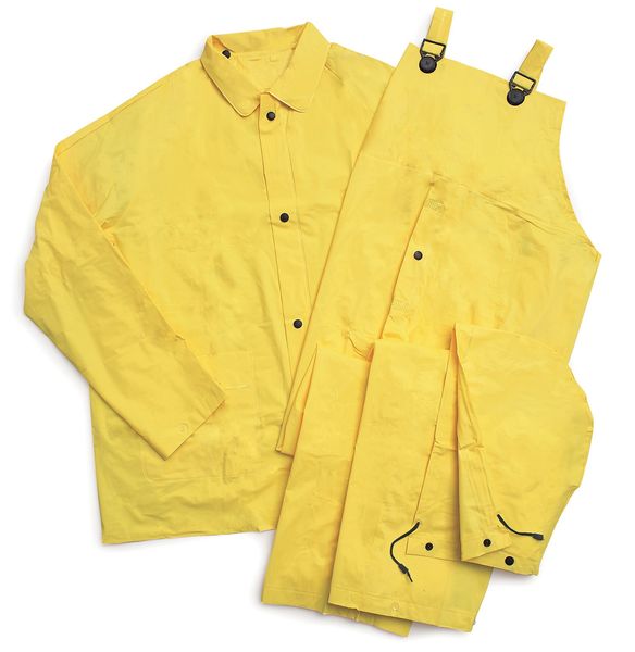 3 Piece Rainsuit w/Detachable Hood, Yellow, L