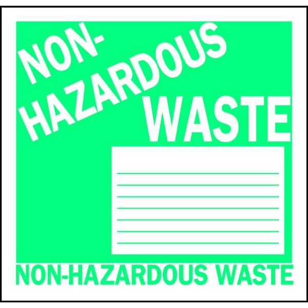 Non Hazardous Waste Label, 6 In. H, PK50