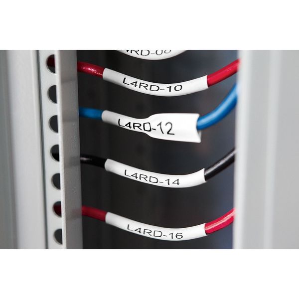 Rhino Continuous Label Roll Cartridge, Single Side, Polyolefin, 1/4 in x 5 ft, Black on White, Gloss