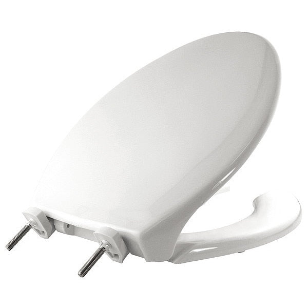 Toilet Seat, With Cover, Plastic, Elongated, White