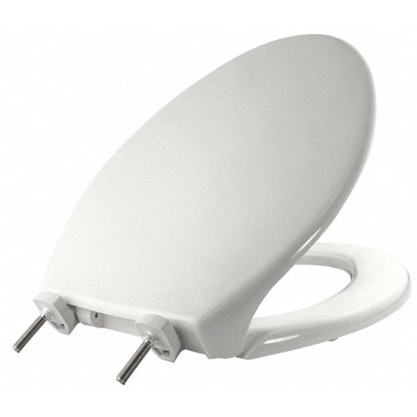 Toilet Seat, With Cover, Plastic, Elongated, White