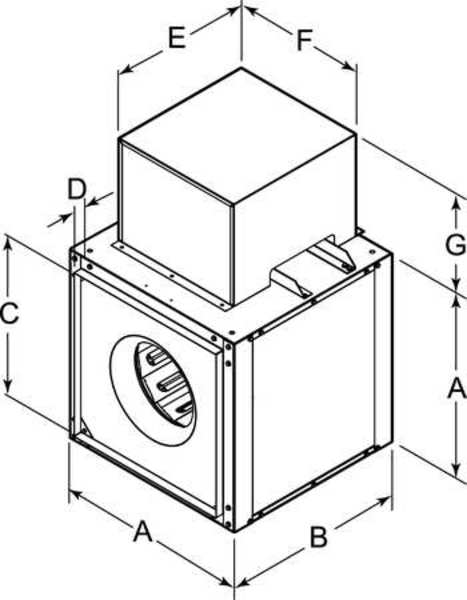 Inline Duct Blower, Less Drive, 19 In