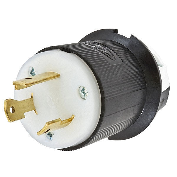 30A Twist-Lock Plug 2P 3W 250VAC L6-30P BK/WT