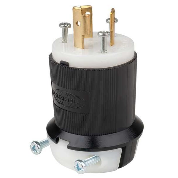20A Twist-Lock Plug 2P 3W 250VAC L6-20P BK/WT