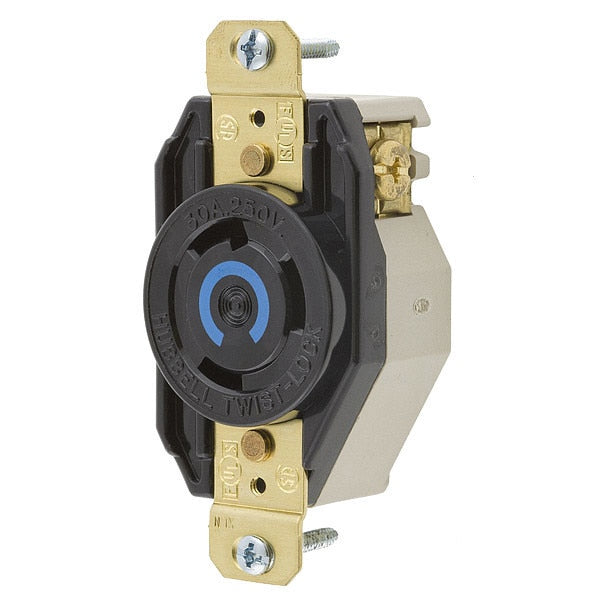 30A Twist-Lock Receptacle 2P 3W 250VAC L6-30R BK