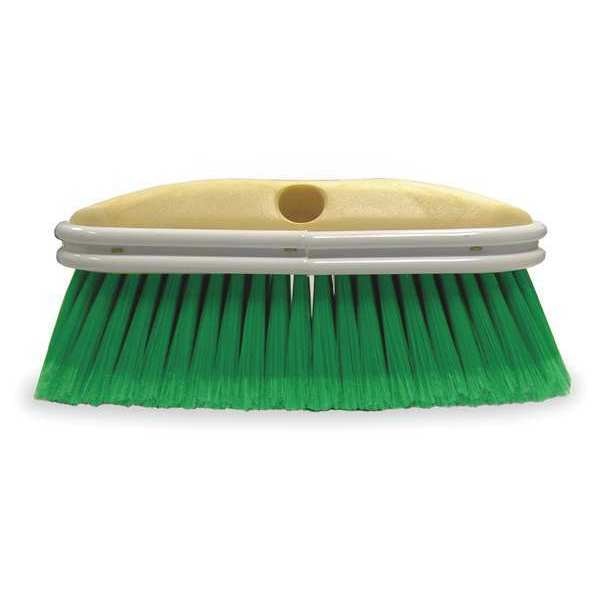 Scrub Brush, Brush Head, 10 in Head L, 2 1/2 in Bristle L, 3 1/2 in Brush Head W, Soft, Green