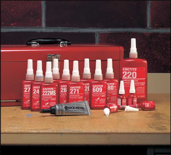 Threadlocker, LOCTITE 271, Red, High Strength, Liquid, 50 mL Bottle