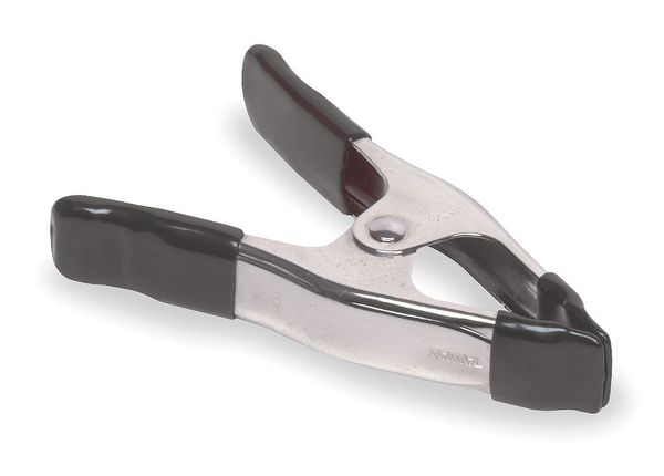 Spring Clamp, Overall Length 6 in, Max Jaw Opening 2 in, Steel