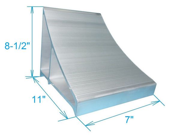 Wheel Chock, 7 In W, Silver