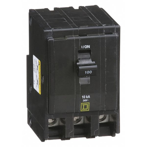 Miniature Circuit Breaker, 100 A, 120/240V AC, 3 Pole, Plug In Mounting Style, QO Series