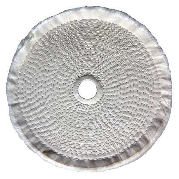 Buffing Wheel, Spiral Sewn, 8 In Dia.
