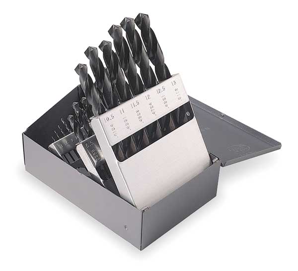25PC General Purpose Jobber Length Drill Set Cle-Line 1899 Steam Oxide HSS RHS/RHC 1mm-13mmx.5mm