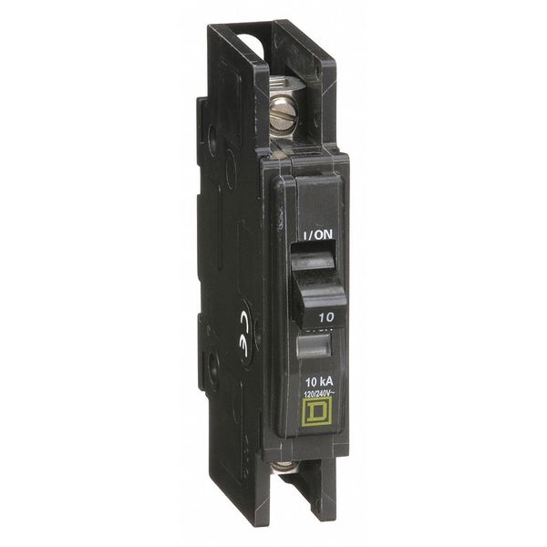 Miniature Circuit Breaker, 10 A, 120/240V AC, 1 Pole, Surface/DIN Rail Mounting Style, QOU Series