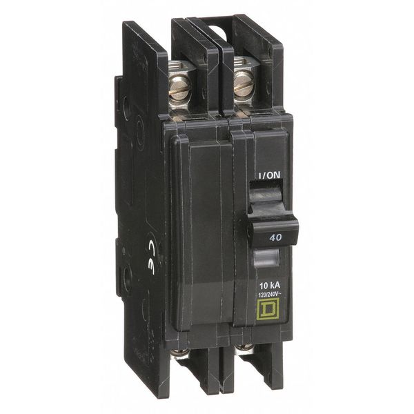 Miniature Circuit Breaker, 40 A, 120/240V AC, 2 Pole, Surface/DIN Rail Mounting Style, QOU Series