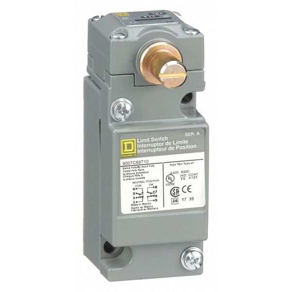 Heavy Duty Limit Switch, No Lever, Rotary, 2NC/2NO, 10A @ 600V AC