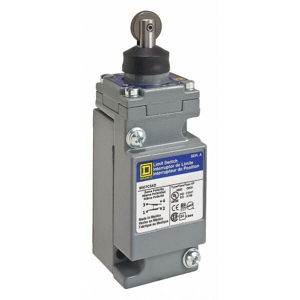 Heavy Duty Limit Switch, Plunger, Roller, 2NC/2NO, 10A @ 600V AC