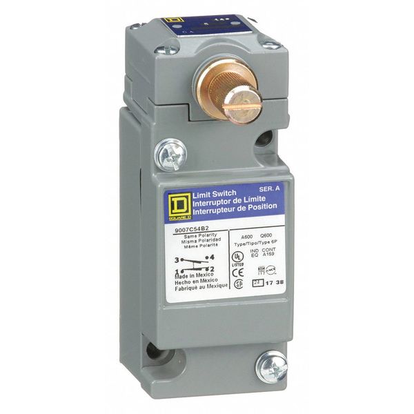 Heavy Duty Limit Switch, No Lever, Rotary, 1NC/1NO, 10A @ 600V AC, CCW/CW