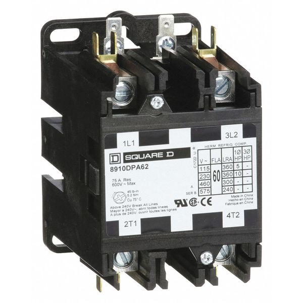 120VAC Non-Reversing Definite Purpose Contactor 2P 60A