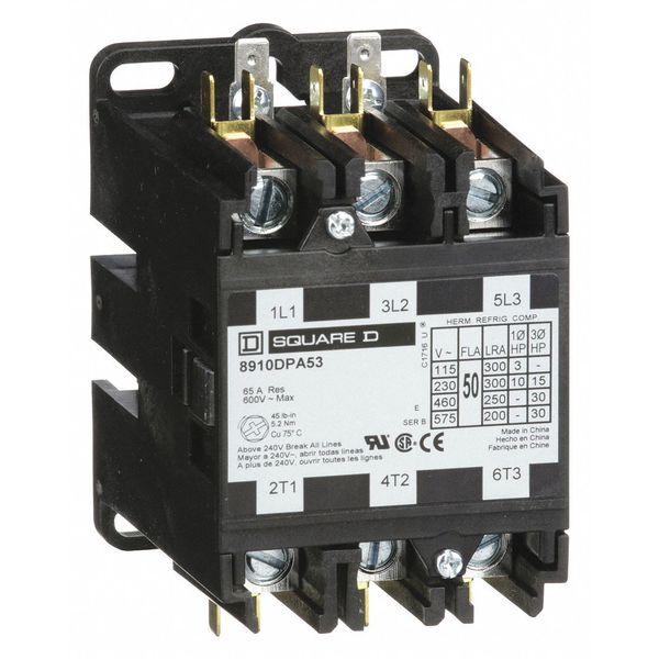 24VAC Non-Reversing Definite Purpose Contactor 3P 50A